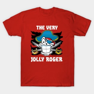 The Very Jolly Roger Pirate Skull Cartoon T-Shirt